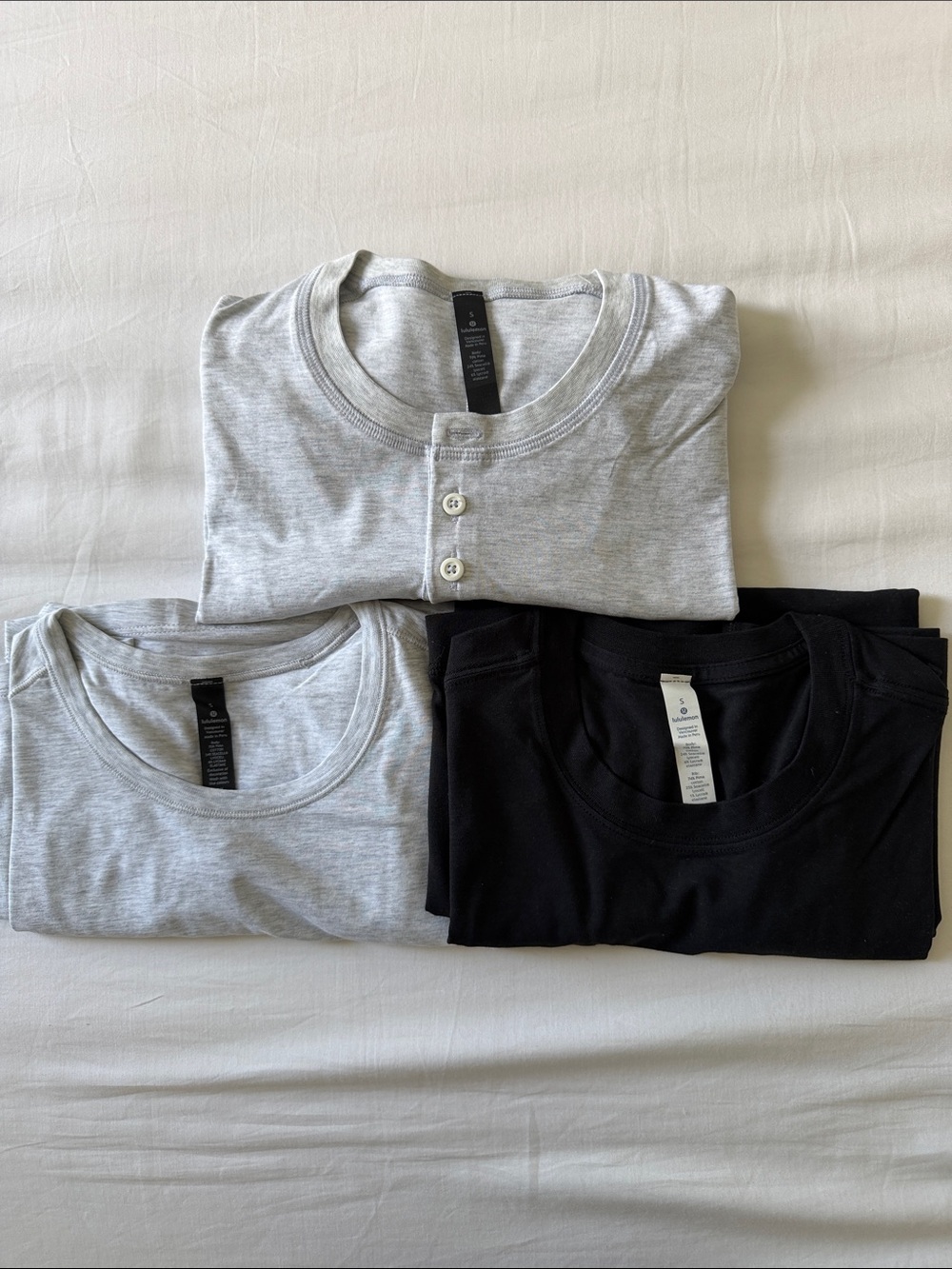 Lululemon 5 Year Basic Tee (2x) and (1x) Long Sleeve Henley